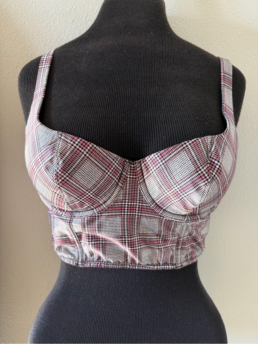 Victoria's Secret Pink Plaid Bustier Crop Top